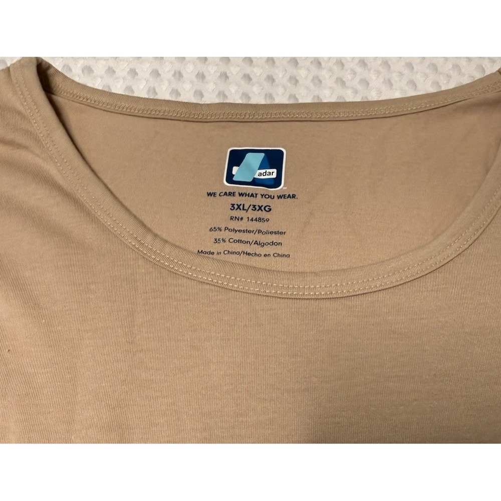 Adar Underscrub Tee Comfort Long Sleeve T-Shirt Khaki Classic Fit SZ 3XL - Picture 7 of 9